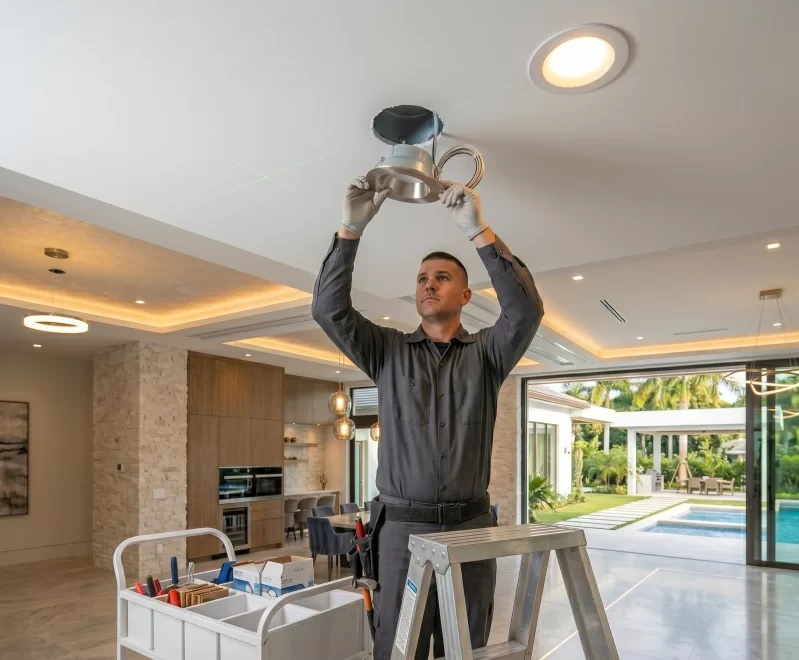 Architectural lighting in a luxury South Florida home by B-GELEC