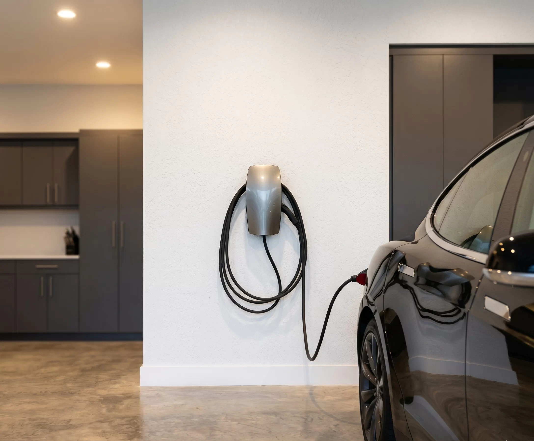 Level 2 home EV charger installed by B-GELEC in a South Florida luxury home