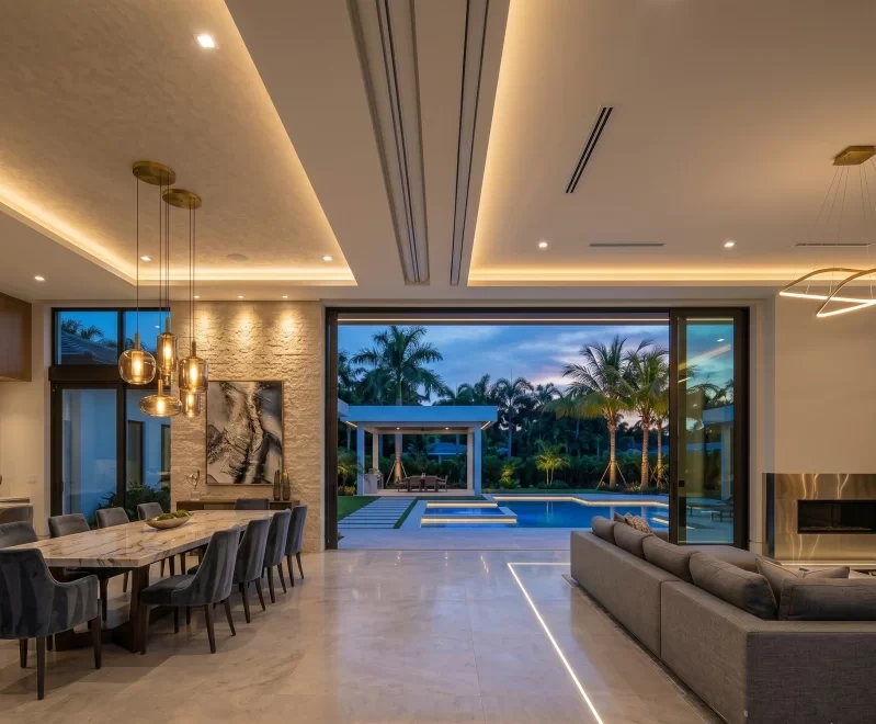 Architectural lighting in a luxury South Florida home by B-GELEC