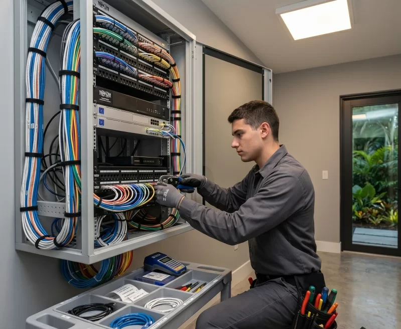 Smart home and low-voltage system in a South Florida luxury home by B-GELEC