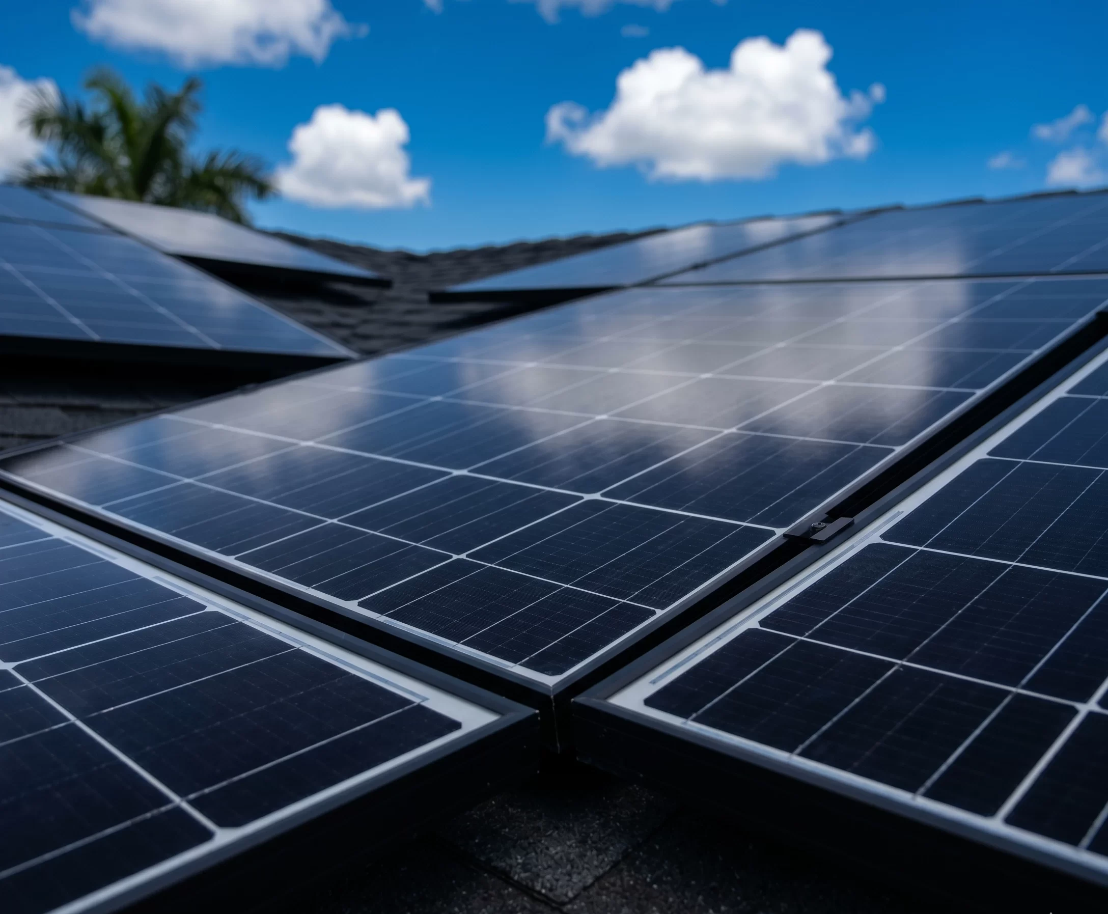 Solar panels installed on a South Florida luxury home by B-GELEC